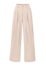 Calça PRETTYGARDEN Pantalona Cintura Alta Bege XL