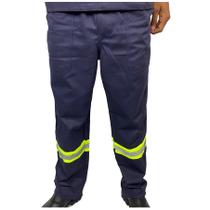 Calça REFORÇADA de Brim Pesado com Faixa Refletivo Uniforme Profissional de Trabalho Sinalização Para Industria Pedreiro Eletricista Soldador Calça REFORÇADA de Brim Pesado com Faixa Refletivo Uniforme Profissional de Trabalho Sinalização Para Industria Pedreiro Eletricista Soldador