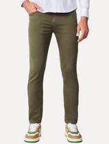 Calça Reserva Masculina Jeans Skinny Color Five Pockets Verde Militar