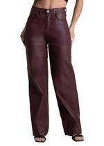 Calça Resinada Sawary Wide Leg Petit - 283291 VERMELHO ESCURO 36 Calça Resinada Sawary Wide Leg Petit - 283291 VERMELHO ESCURO 36