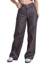 Calça Resinada Sawary Wide Leg Petit - 283294 - marrom 46