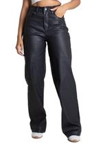 Calça Resinada Sawary Wide Leg Petit - 283518 - pretobr 44 Calça Resinada Sawary Wide Leg Petit - 283518 - pretobr 44