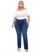 Calça Reta Cintura Alta Plus Size Fact Jeans L026