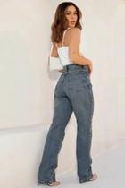 Calça Reta Cintura Alta Sem Elastano Sujinha -Hamitie Calça Reta Cintura Alta Sem Elastano Sujinha -Hamitie