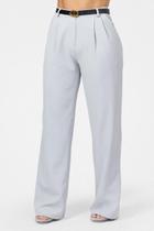 Calça Reta de Alfaiataria com Cinto - Mein