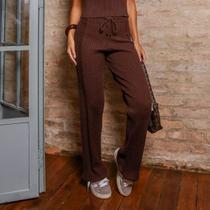 Calça Reta De Tricot Feminina Revanche Igaracy