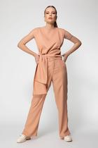 Calça Reta Detalhe Bossa Nova - Bege Rosê Calça Reta Detalhe Bossa Nova - Bege Rosê