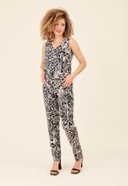 Calça Reta Em Linho Com Recorte