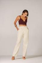 Calça Reta Eternity Alfaiataria - Bege Areia