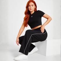 Calça Reta Femina Estilo Simples Básico Dia a Dia Cor:PretaTamanho:GG