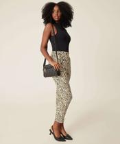 Calça Reta Feminina Bolsos Animal Print Marisa-74093