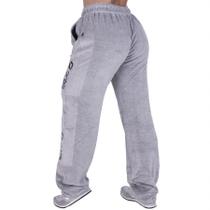 Calça reta feminina plush cós alto cadarço e bolsos orbis