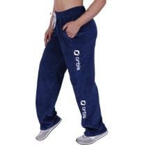 Calça reta feminina plush cós alto cadarço e bolsos orbis