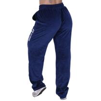 Calça reta feminina plush cós alto cadarço e bolsos orbis