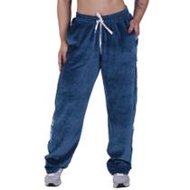 Calça reta feminina plush cós alto cadarço e bolsos orbis