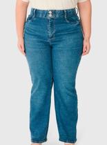 Calça Reta Jeans Malwee 1000133373 Feminina Plus Size Cintura Média Stretch T. 48/56