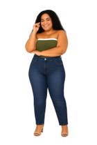 Calça Reta Jeans Médio Used Veste Até 52 Muito Mais
