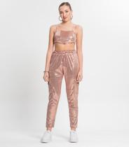 Calça Reta Juvenil Em Paetê Minty Unica Calça Reta Juvenil Em Paetê Minty Unica