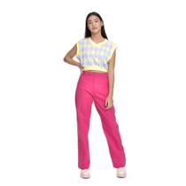 Calça Reta Juvenil Feminino Amofany Sarja Com Elastano - PINK - P