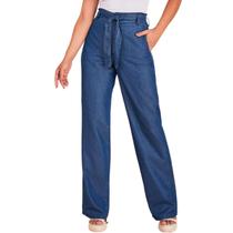Calça reta liocel, cris jeans 3745
