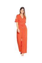 Calça Reta Lunender Viscose Laranja Calça Reta Lunender Viscose Laranja
