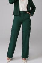 Calça Reta Modeladora Cargo Leblue - Verde Militar