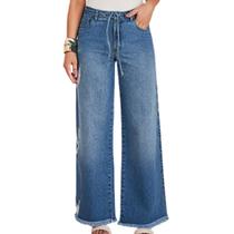 Calca reta modeladora jeans wide leg, cris jeans 3756 Calca reta modeladora jeans wide leg, cris jeans 3756