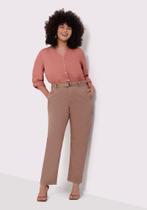 Calca reta plus size com cinto cintura alta lunender 20798