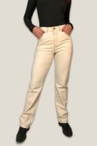 Calça reta sarja off white