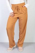 Calça reta viscose elástico e bolsos 70838