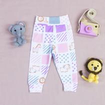 Calça Ribana Bebê Confortável Malha Macia Fácil de Vestir Zoo Calça Ribana Bebê Confortável Malha Macia Fácil de Vestir Zoo