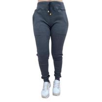 Calça ribana feminina moletom cintura alta confortável