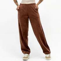 Calça Rosa Bella Wide Leg em Veludo Cotelê Feminina