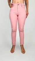 Calça rosa cigarrete color skinny jeans 98% algodão e 2% elastano 22007-2