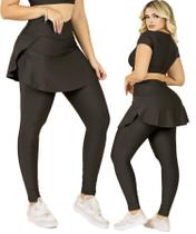 Calça Saia Legging Com Bolso Tapa Bumbum Moda Fitness Evangélica Treino Academia The Start Calça Saia Legging Com Bolso Tapa Bumbum Moda Fitness Evangélica Treino Academia The Start