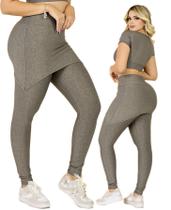 Calça Saia Legging Fitness Moda Evangélica Academia The Start Suplex Treino