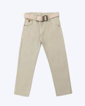 Calça Sarja Bege com Cinto Juvenil Masculina Articolare 4735 Calça Sarja Bege com Cinto Juvenil Masculina Articolare 4735