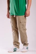 Calça Sarja Cargo Bege Masculina Calça Sarja Cargo Bege Masculina