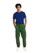 Calça Sarja Cargo Vira Bermuda Com Elástico e Cordão