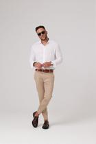 Calça Sarja Chino Masculina Bege com Elastano - Forinc Clothing Calça Sarja Chino Masculina Bege com Elastano - Forinc Clothing