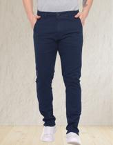 Calça Sarja Cor Azul Marinho Esporte Fino Alfaiataria Slim