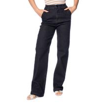 Calça Sarja Feminina Bless Denim Wide Leg Preto Mescla Calça Sarja Feminina Bless Denim Wide Leg Preto Mescla