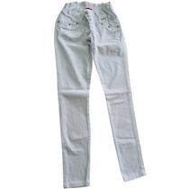 Calça Sarja feminina Branca Shyros Cigarrete Com Elástico