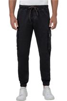 Calça Sarja Hangar 33 Jogger Com Bolso Cargo Preto