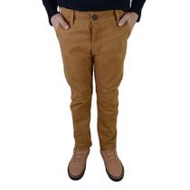 Calça Sarja Infanto Juvenil Masculina KingJoe Slim Marrom Ocre CL0011