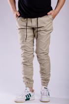 Calça Sarja Jogger Bege Masculina