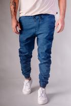 Calça Sarja Jogger Jeans escuro rajadoMasculina