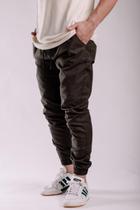 Calça Sarja Jogger Verde Militar Masculina