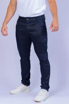 calça sarja masculina azul social