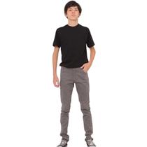 Calça Sarja Masculina Juvenil menino Cinza Básica Premium Durável e Confortável casual dia a dia do 10 ao 16